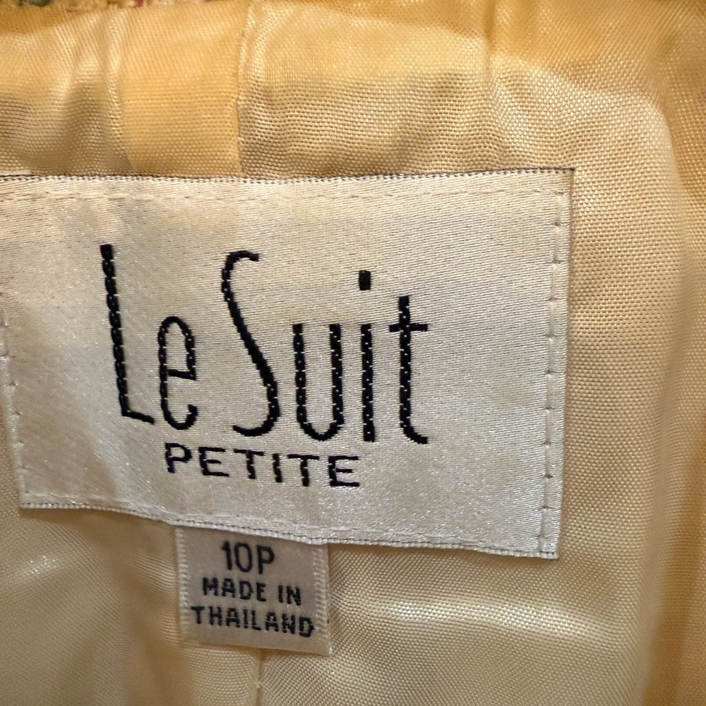 Le Suit Womens Cream Tweed Blazer Size 10P - Picture 6 of 9